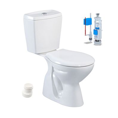 Stand-WC mit Keramik-Sp?lkasten und Softclose WC-Sitz Senkrecht Boden