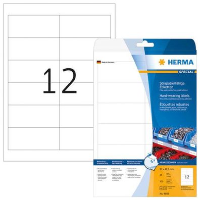 HERMA Folien-Etiketten Special, 97,0 x 42,3 mm, weiá