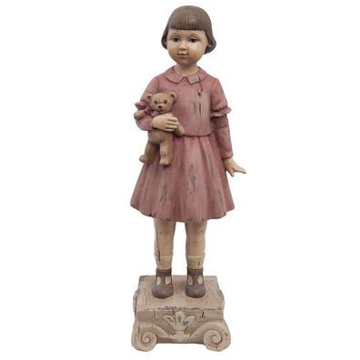 Clayre & Eef Figur Mädchen 9x7x24 cm Rosa Polyresin (Gr. 9x7x24 cm)
