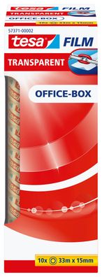 tesa® 57371-00002-06 Klebefilm Office Box - transparent, 15 mm x 33 m, 10 Rollen