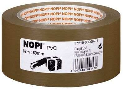 Nopi 57215-00000-01 Verpackungsklebeband PVC - 50 mm x 66 m, braun