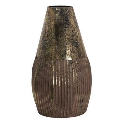 Clayre & Eef Vase Ø 22x38 cm Kupferfarbig Metall Rund (Gr. Ø 22x38 cm)