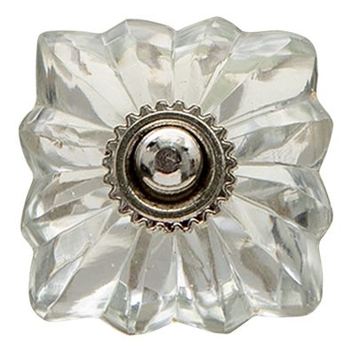 Clayre & Eef Türknauf 4 cm Transparant Glas (Gr. 4x4x3 cm / S4 cm)
