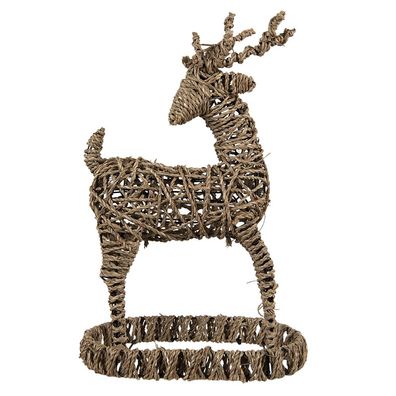 Clayre & Eef Figur Hirsch 30x20x49 cm Braun Rattan (Gr. 30x20x49 cm)