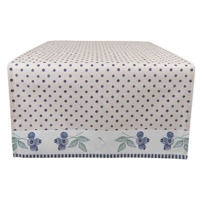 Clayre & Eef Tischläufer 50x140 cm Beige Blau Baumwolle Rechteck Blaubeeren