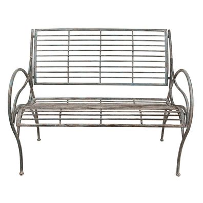 Clayre & Eef Gartenbank 106x56x92 cm Grau Eisen (Gr. 106x56x92 cm)