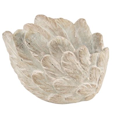 Clayre & Eef Blumentopf Flügel Ø 7 16x11 cm Grau Stein (Gr. 16x11 cm)