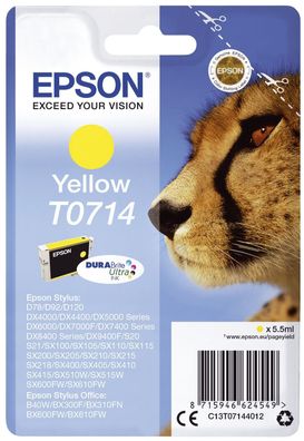 Epson C13T07144012 Original Epson Tintenpatrone gelb (C13T07144012, 0714, 07144012)