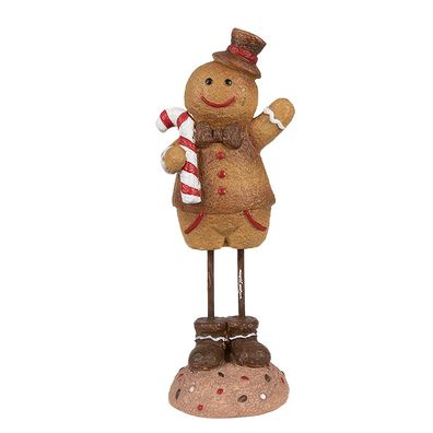 Clayre & Eef Weihnachtsdekorationsfigur Pfefferkuchenmann 18 cm Braun Kunststoff