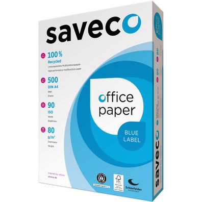 Saveco Kopierpapier Blue Label 100000009 A4 80g ISO 90 500Bl