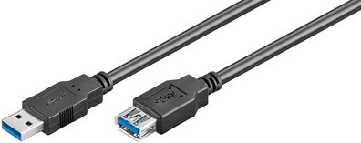 Goobay 93998 USB 3.0 SuperSpeed Verlängerungskabel, Schwarz, 1.8 m - USB 3.0-Steck