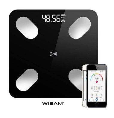 Wisam® B2017 Smart App Digital Personenwaage Körperfett BMI Bluetooth iOS Android