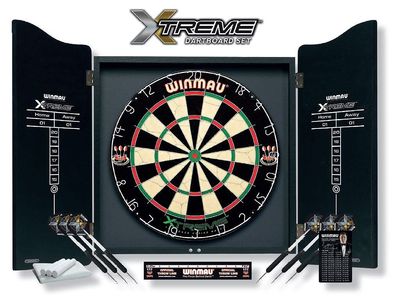 Winmau Dartboard Set „XTREME“ inklusive Cabinet | Dartscheibe Dart Scheibe Darts