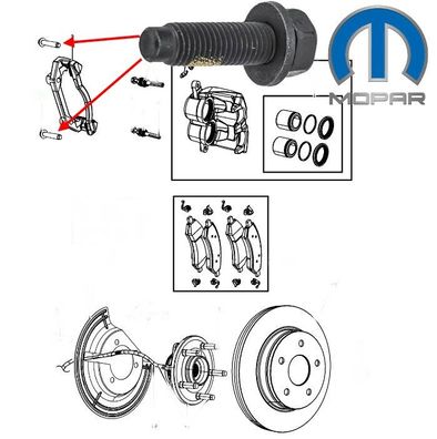 vorne Schrauben paar für Bremssattelträger RAM 1500 Bj:00-23 (Gen.4)