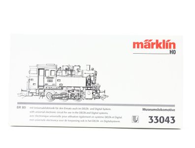 Märklin H0 33043 Leerverpackung Leerkarton OVP f. Dampflok "Museumslok" BR 80 DR