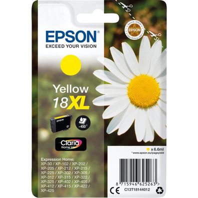 Epson C13T18144012 Epson Tintenpatrone XL yellow Claria Home T 181 T 1814