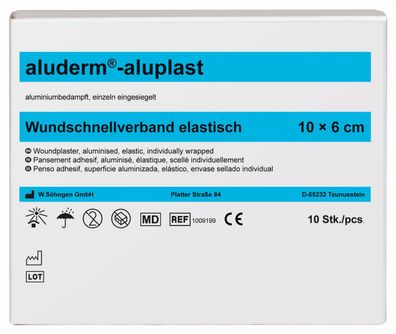 SÖHNGEN® 1009199 aluderm®-aluplast Wundpflaster - elastisch, 6x10cm, 10 Stück