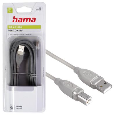 USB-Anschlusskabel 3m Grau