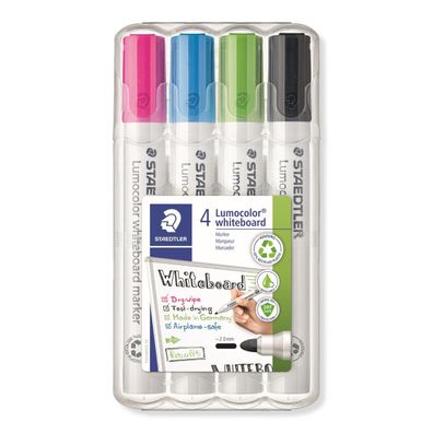Staedtler 351 WP4-1 Staedtler Lumocolor Whiteboard-Marker 351, 4er Etui