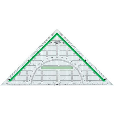 M+R 723230810 Geometriedreieck "Green Line" Hypotenuse: 230 mm, glasklar