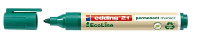 Edding 4-21004 21 Permanentmarker EcoLine - 1,5 - 3 mm, grün, nachfüllbar