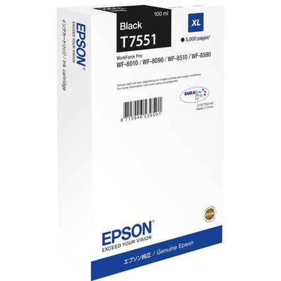 Epson Tintenpatrone C13T75514N T7551 5.000Seiten schwarz