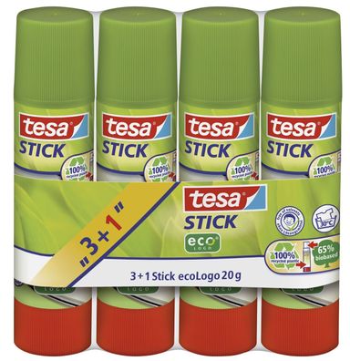 Tesa® 57088-00200-01 Alleskleber Stick ecoLogo Klebestift ohne Lösungsmittel 4x20g