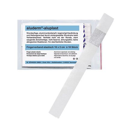 Söhngen 1009192 aluderm®-aluplast Fingerverband - elastisch, 18 x 2 cm, 10 Stück