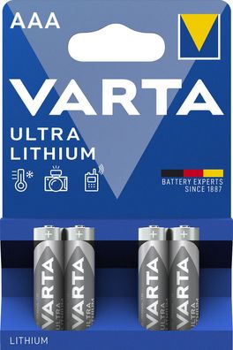 Varta 06103301404 Batterien Ultra Lithium - Micro/AAA, 1,5 V