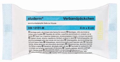 SÖHNGEN® 1003372 aluderm® Verbandpäckchen DIN 13151-M - mittel, 4m x 8cm