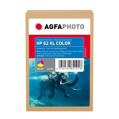 AgfaPhoto Tintenpatrone APHP62CXL wie HP C2P07AE 62XL c/m/y