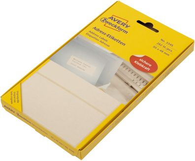 Avery Zweckform® 3345 3345 Adress-Etiketten - 95 x 48 mm, selbstklebend, 282 Stück