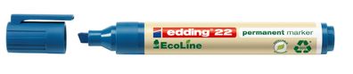 Edding 4-22003 22 Permanentmarker EcoLine - 1 - 5 mm, blau, nachfüllbar