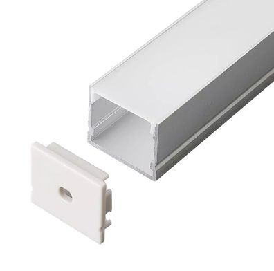 2m LED Alu Profil Alu Schiene Profil Alu Schiene LED Kanal mit Milchglas Abdeckung