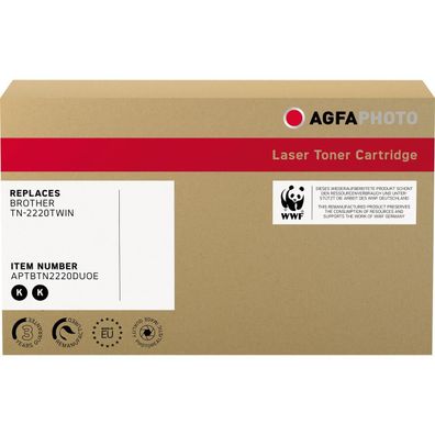 AgfaPhoto Toner APTBTN2220DUOE wie Brother TN-2220TWIN sw 2St