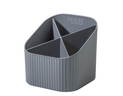 HAN 17248-18 Schreibköcher KARMA - 4 Fächer, Recyclingmaterial, öko-grau