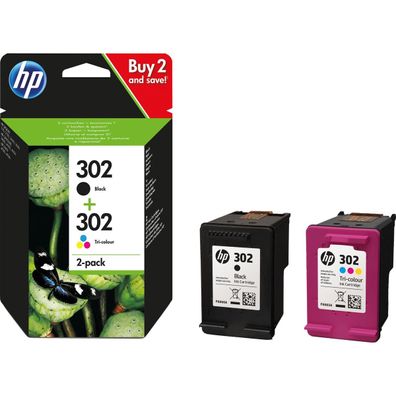 hpX4D37AE hp Multipack hp 302 (X4D37AE) für hp, schwarz/farbig