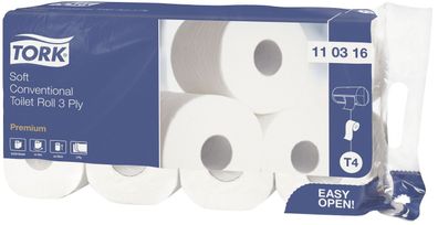 Tork® 110316 Premium Toilettenpapier - 3-lagig, extra weich, mit Dekorprägung,