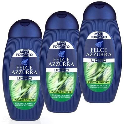 Paglieri Felce Azzurra Dusch-Shampoo Power Sport für den Herren 3x 400 ml