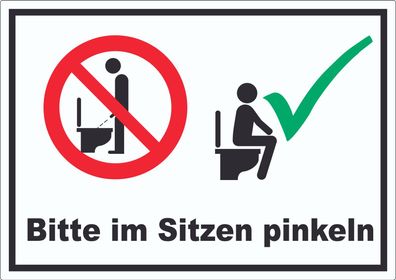 Bitte im Sitzen pinkeln Aufkleber