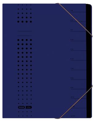 Elba 400001992 Ordnungsmappe chic - 12 Fächer, A4, Karton (RC), 450 g/qm, dunkelblau