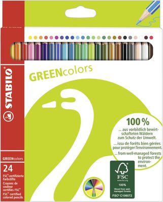 Stabilo® 6019/2-24 Buntstift GREENcolors, Kartonetui mit 24 Stiften