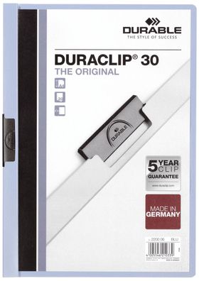 Durable 2200 06 Klemm-Mappe DURACLIP® 30 - A4, blau