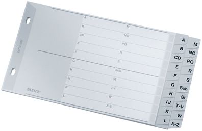 Leitz 1267-00-00 1267 Register - A - Z, PP, A5 quer, 2 Abläufe, 20 Blatt, grau