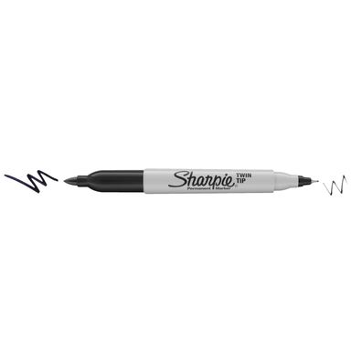 Sharpie S0811100 Permanent-Marker "TWIN TIP", Strichfarbe: schwarz