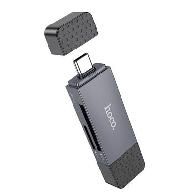 HOCO Speicherkartenleser 2in1 USB A + Typ C 2.0 HB45 USB-Stick Grau