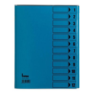 bene 84800BL Ordnungsmappe 12 Fächer blau