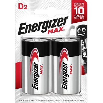 Energizer E302306802 Batterie Max Mono D 1,5V, weiß/rot, 2 Stück