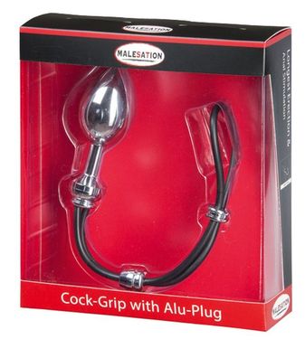 Malesation Cock - Grip mit Alu - Plug - (klein, ittel) - (div. Farben)