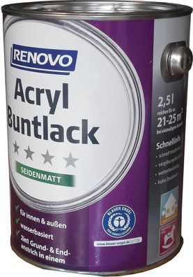 2,5L Renovo Acryl Seidenmattlack Nr.0095 weiss